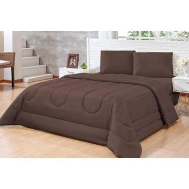 Imagem de Edredom Casal Queen 3Pçs Cobertor Frio Quente Inverno Marrom