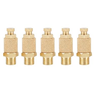Imagem de 5 unidades/set Silenciador Pneumático 1/8 "NPT Latão Rosca Válvula Silenciador Ajustável Ruído Fio de Escape Rosca Plana Controlador de Velocidade de Fluxo de Ar Pneumático