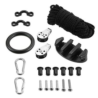 Imagem de Kit de carrinho de âncora de caiaque isure Marine Kayak Canoe Olhos Parafusos de caiaque Acessórios de zig Zag Clipe, Polias de anel de fixação DIY Barco 1,9 m Corda