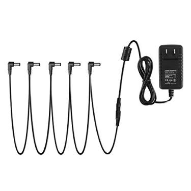 Imagem de Donner DPA-1 Adaptador de fonte de alimentação de pedal de guitarra 9V DC 1A Ponta Negativa 5 vias Daisy Chain Cabos para Pedal de Efeito de Guitarra