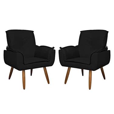Imagem de Kit 02 Poltronas Decorativa Emília Plus Suede - Ds Estofados