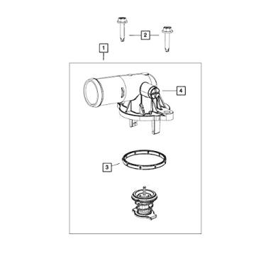 Imagem de Mopar 6813 6754AA, carcaça do termostato do líquido de arrefecimento do motor