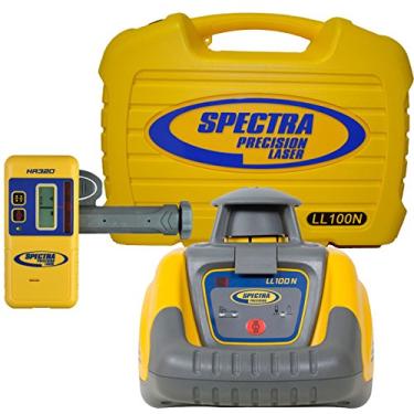 Imagem de Spectra Precision Nível de laser LL100N, laser autonivelante com receptor HR320, braçadeira de haste C59, baterias alcalinas, estojo de transporte, amarelo