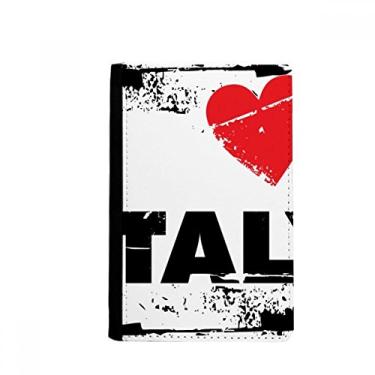 Imagem de Carteira I Love Italy Word Love Heart Square Passport Holder Notecase Burse para cartão, Multicolor