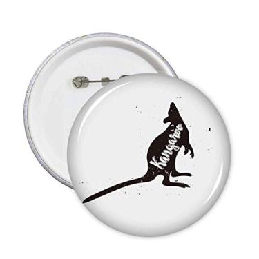 Imagem de Broche de animal Kangaroo preto e branco para decoração de 5 peças