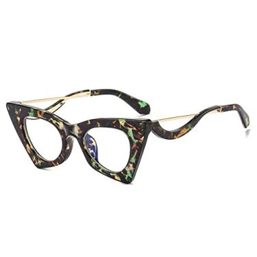 Imagem de Óculos de sol femininos de olho de gato exclusivos da moda óculos de sol retrô coloridos tons uv400 homens doces cor tendência armação de óculos, padrão verde claro, tamanho único