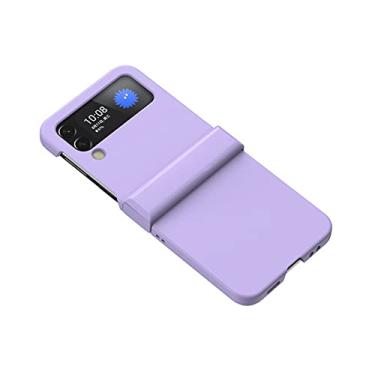 Imagem de Para Samsung Galaxy Z Flip 4 5G Com Anel Case Silicone Líquido Dobrável Soft-Touch Capa Protetora para Samsung Z Flip4, Roxo, Para Samsung Z Flip 4 5G