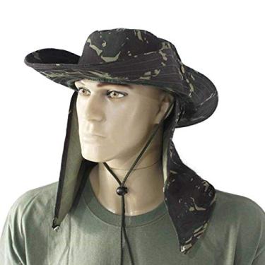 Imagem de Chapéu Verde Camuflado Com Proteção De Pescoço Australiano Poliéster Para Camping Pesca