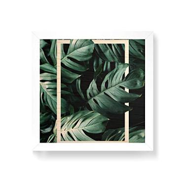 Imagem de Arte Maníacos Quadro decorativo com moldura caixa branca em Madeira - Costela de Adão Retângulo Central - 30x30cm