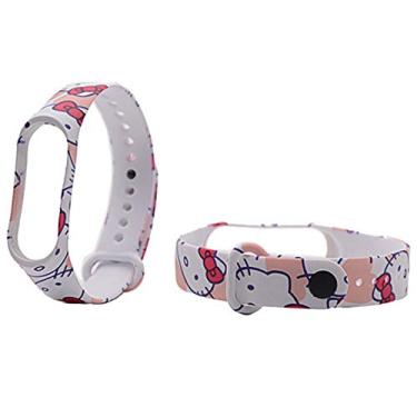 Imagem de OTVEE Pulseira Infantil Mi Band 3 4 Contagem, Fecho de Implantação, Sem Tipo de Metal, Esportivo, Moderno, Unissex, Pulseira para Relógio Inteligente Infantil, 4