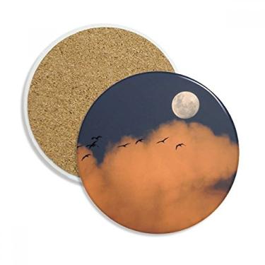 Imagem de Caneca Moon Dark Night Clouds Porta-copos Caneca de proteção de mesa Pedra absorvente