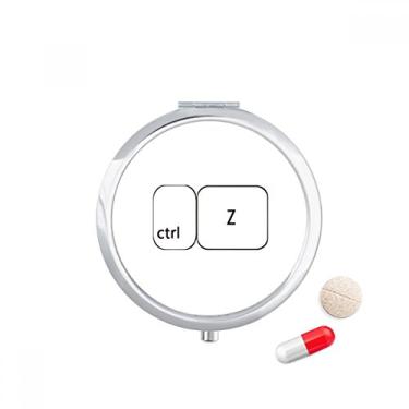 Imagem de Porta-comprimidos com símbolo de teclado ctrl Z caixa de armazenamento de medicamentos dispensador
