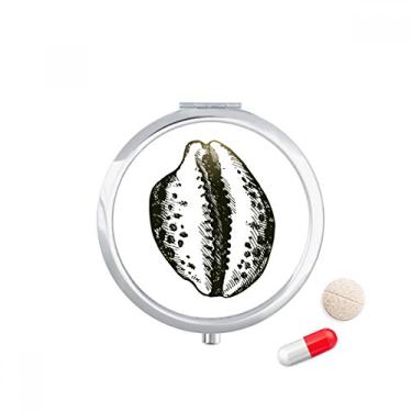 Imagem de Caixa de comprimidos preta com estampa de rebarba, caixa de armazenamento de remédios