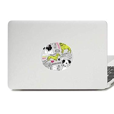 Imagem de Desenho de cachorro com estampa de ilustração de brinquedo com emblema de vinil, adesivo para laptop e notebook