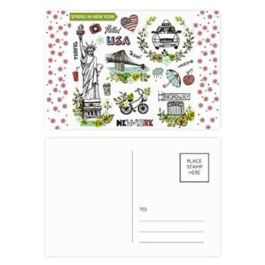 Imagem de Cartão postal Spring Liberty New York America Graffiti Natal Flor Celebração Cartão postal Bênção