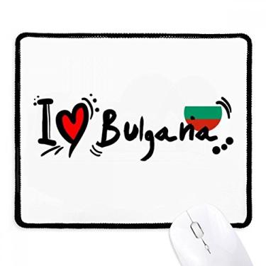 Imagem de I Love Bulgana Word Flag Love Heart Illustration Mousepad Tapete de borracha para jogos