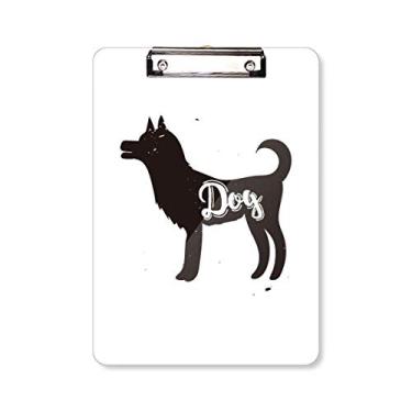 Imagem de Placa de apoio para prancheta de animal preta e branca para cachorro A4