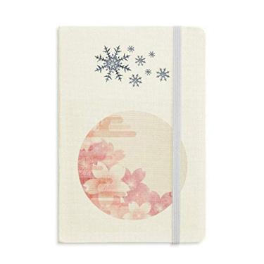 Imagem de Sakura Flower Pink Pattern Japan Caderno grosso diário flocos de neve inverno