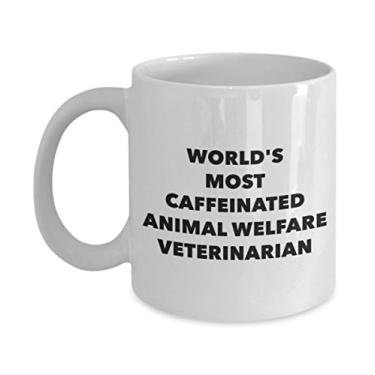 Imagem de Caneca Veterinária World's Most Caffeinated Animal Bem-Estar - Chá Divertido Cacau Quente - Ideia de Presente de Aniversário de Natal
