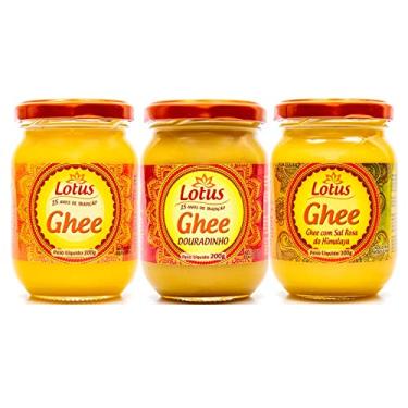 Imagem de Manteiga Ghee Lotus - Kit 3 Sabores - 1 Ghee Tradicional 200g + 1 Ghee Douradinho 200g + 1 Ghee com Sal Rosa 200g
