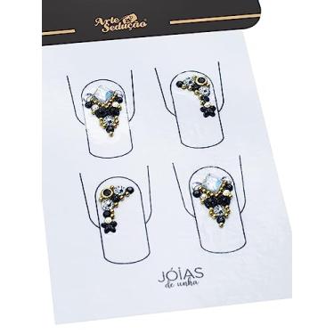 Imagem de Kit 20 Jóias de Unha Adesivos Pedrarias para Unhas, Arte Sedução