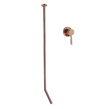 Imagem de Acessórios de banheiro de latão Conjuntos de torneira Torneira de chuveiro Misturador Deck Mount Ceramic Valve Core, parede de ouro rosa, tamanho único