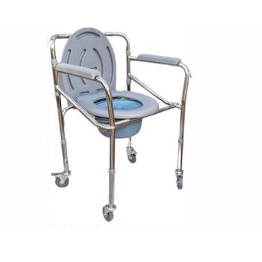 Imagem de Cadeira P/ Banho 4 Rodas C/ Assento Dobravel 100Kg Supermedy