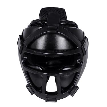 Imagem de Dynwave Capacete de sparring respirável profissional unissex confortável artes marciais capacete equipamento de cabeça para karate mma muay thai, preto s