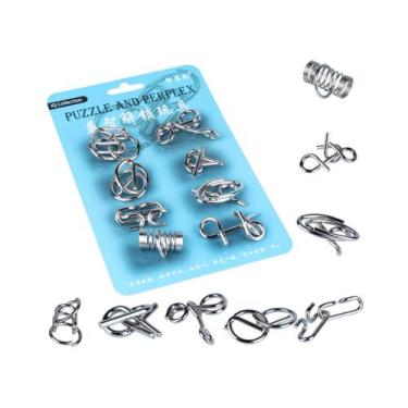 Kit Quebra Cabeça Puzzle de Metal Enigma c/ 20 Pç - Cubo Store