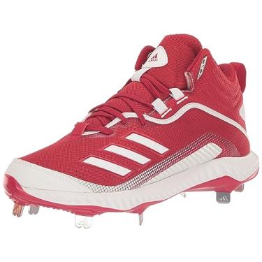 Imagem de adidas Tênis de beisebol masculino Fv9356, Vermelho elétrico/branco, 46