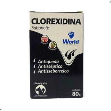 Imagem de World Veterinária Sabonete Clorexidina Para Cães Branco 80 G