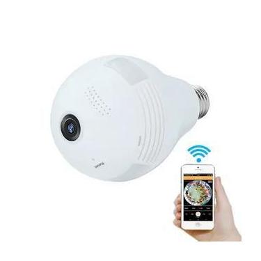 Imagem de Lâmpada Câmera Espiã Ip Wifi 360 Led Hd Panorâmica - Fisheye