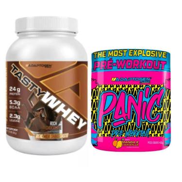 Imagem de Combo Tasty Whey 3w Gourmet 912g Chocolate + Panic 450g