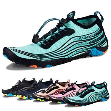 Imagem de Sapatos aquáticos aquáticos masculinos para praia, natação, secagem rápida, meias aquáticas para surf, yoga, hidroginástica, I/Green, 8 Women/6 Men