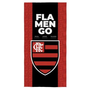 Imagem de Toalha Aveludada Transfer Flamengo 70 cm x 1,40 m Com 1 peça