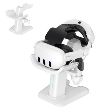 Imagem de Suporte de exibição compatível com controles de fone de ouvido Meta Quest 3, organizador de mesa, base de suporte de estação de carregamento para acessórios de realidade virtual Quest 3