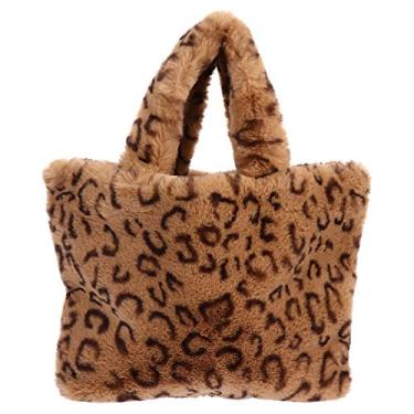 Imagem de Bolsa transversal com alça superior e corrente de sintética, estampa de leopardo, bolsa feminina, Caqui, 28X25X9cm