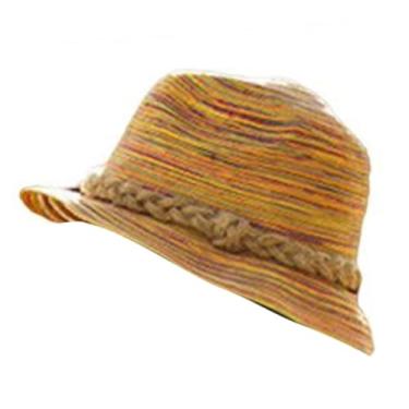 Imagem de chapéu-coco mulheres chapéu de sol feminino praia para mulheres chapéu de praia de palha verão chapéu de palha cartola Senhorita