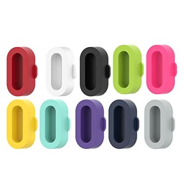 Imagem de LOKEKE Plugue antipoeira para Garmin Venu 2S -10 Pics porta carregador de silicone protetor de plugue antipoeira tampas para Garmin Venu 2/2S (silicone preto)