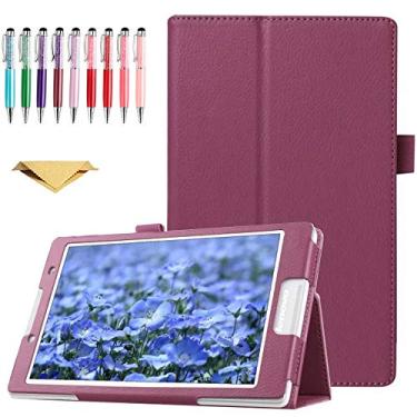 Imagem de QYiiD Capa de couro para Lenovo Tab P11 Pro Gen2 11,2 polegadas/Lenovo Tab P11 Pro 2022, capa fina de couro PU com suporte dobrável para Lenovo Tab P11 Pro (2ª geração), roxo