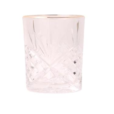 Imagem de Copo De Vidro Com Borda Dourada 340ml