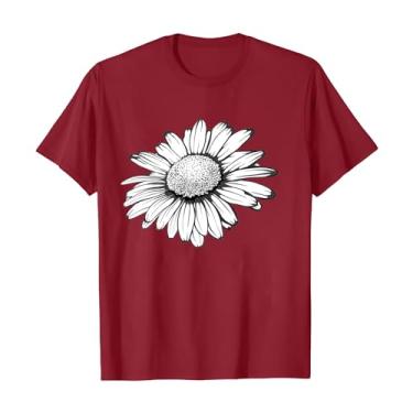 Imagem de Camisetas femininas de verão com estampa floral casual 2024 de manga curta e ajuste solto, #42-vinho, GG
