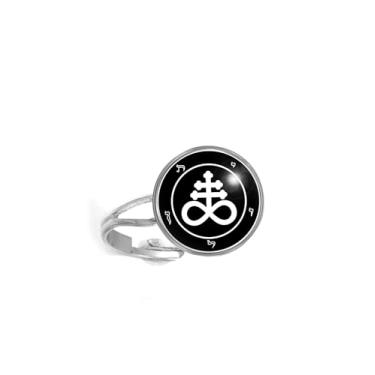 Imagem de Anel Leviatã Cruz de Enxofre Símbolo Unissex e Ajustável