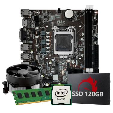 Imagem de Kit Upgrade Intel Core I7 3ª Geração, 4GB RAM, SSD 120GB, Conexões USB/VGA/HDMI/LAN/SOM