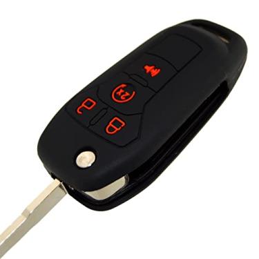 Imagem de Capa protetora de borracha de silicone para Ford F150 F250 F350 F450 F550 Raptor Ranger Transit Fusion Bronco Lightning Maverick XLT (Flip Key)