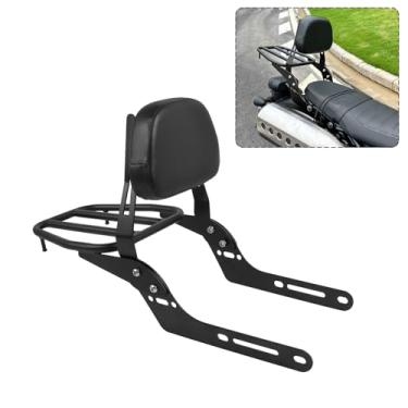 Imagem de CHIFUN Apoio traseiro do passageiro Sissy Bar substituição para Honda CL 500 300 CL300 CL500 SCL500 2023-2024 Bagageiro traseiro de motocicleta de aço preto