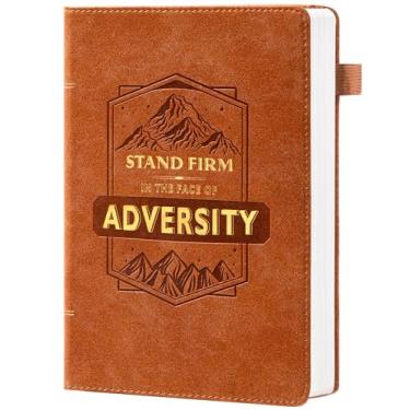 Imagem de CAGIE Diário forrado para homens, diários para escrever 100 g/m², 256 páginas, diário masculino de couro A5, cadernos para anotações, trabalho, escola - marrom