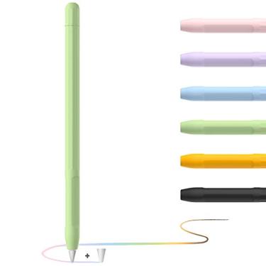 Imagem de YINVA Cabo Apple Pencil com suporte e capa protetora para iPad Pencil (1ª geração, verde)
