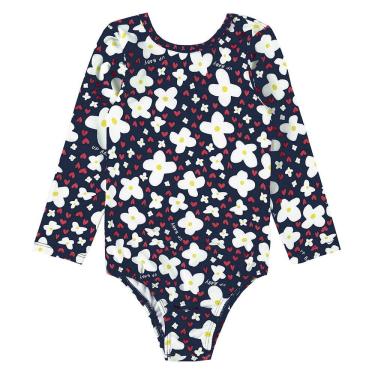 Imagem de Maiô Bebê e Infantil Proteção UV Flores Marinho Up Baby