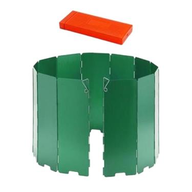 Imagem de Esquirla Fogão de acampamento, pára-, fogão, pára-, dobrável, compacto, protetor de vento, para mochila, caminhada ao ar livre, Verde